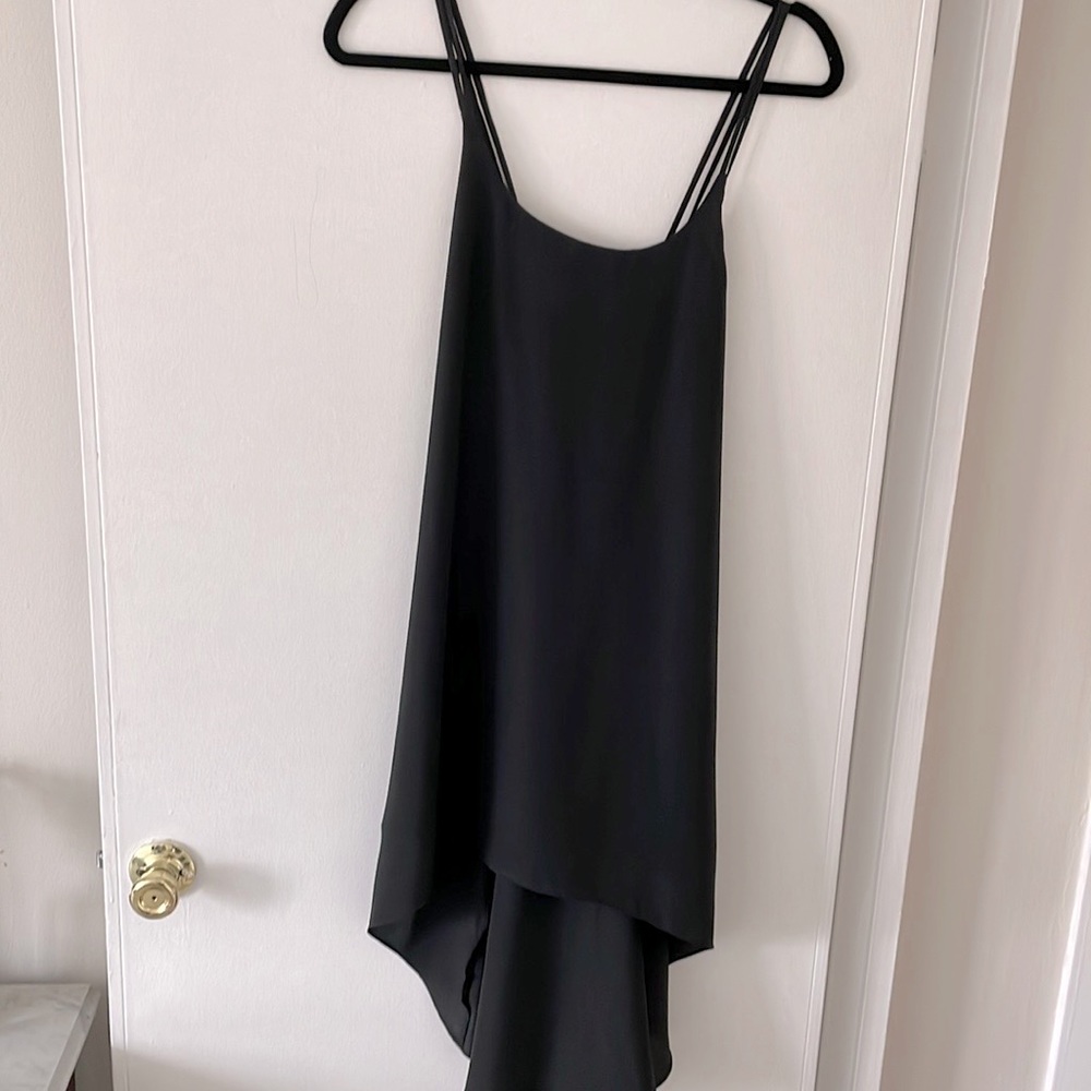 Black high low slip dress